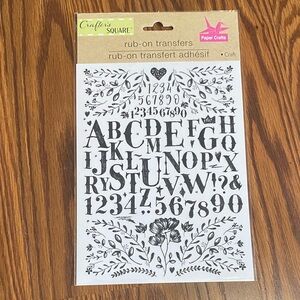 Crafter's Square Black Rub-On Transfers